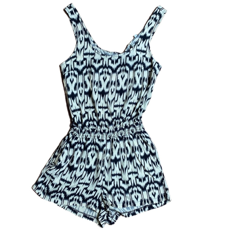 Black and cream romper